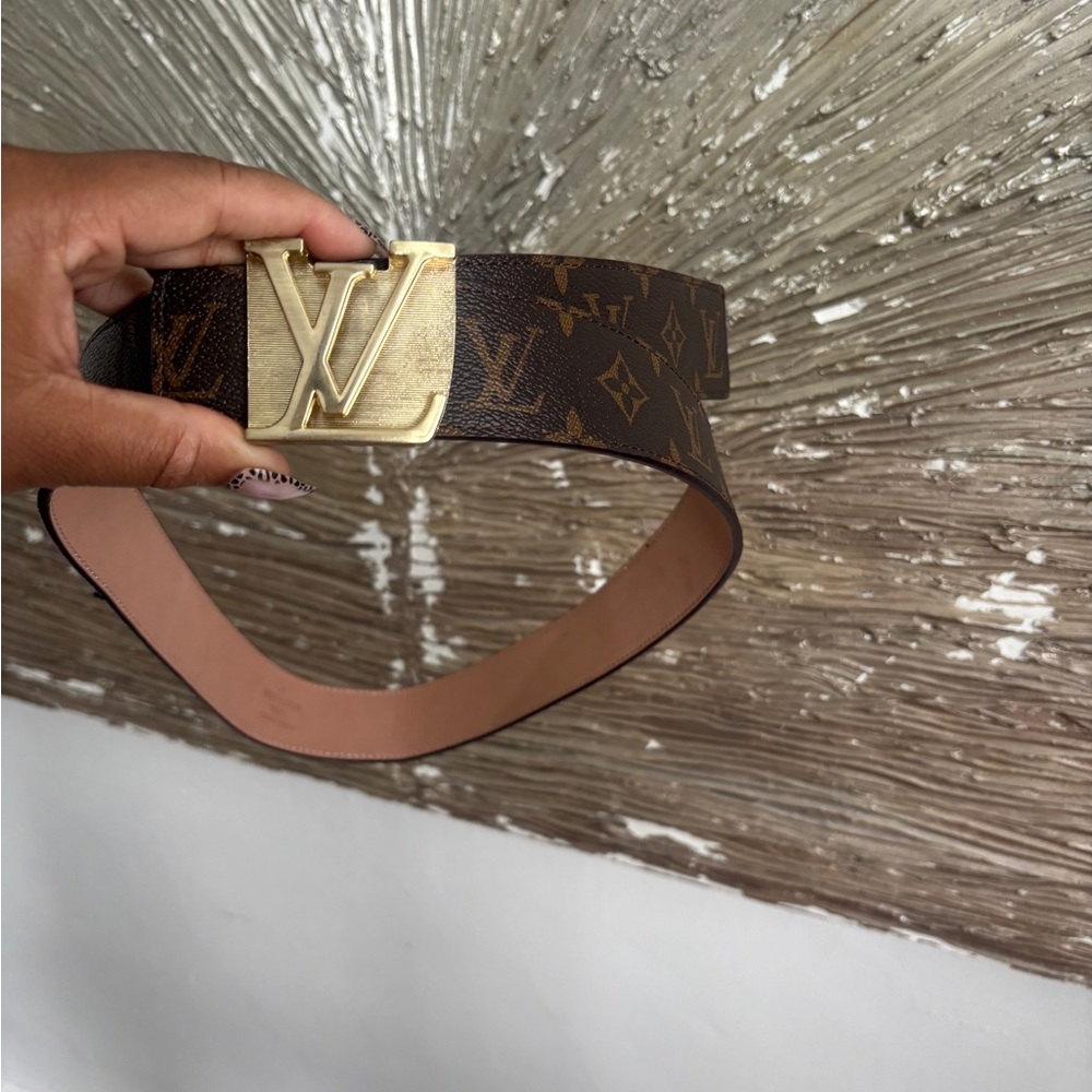 Louis Vuitton Monogram Belt with Gold Buckle
